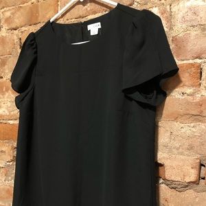 NWT J Crew Short Sleeve Black Blouse Size 0